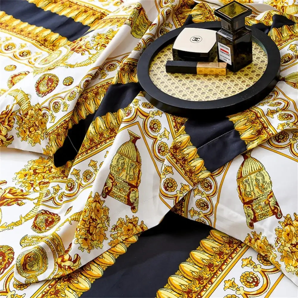 Navy Gold Egyptian Bedding