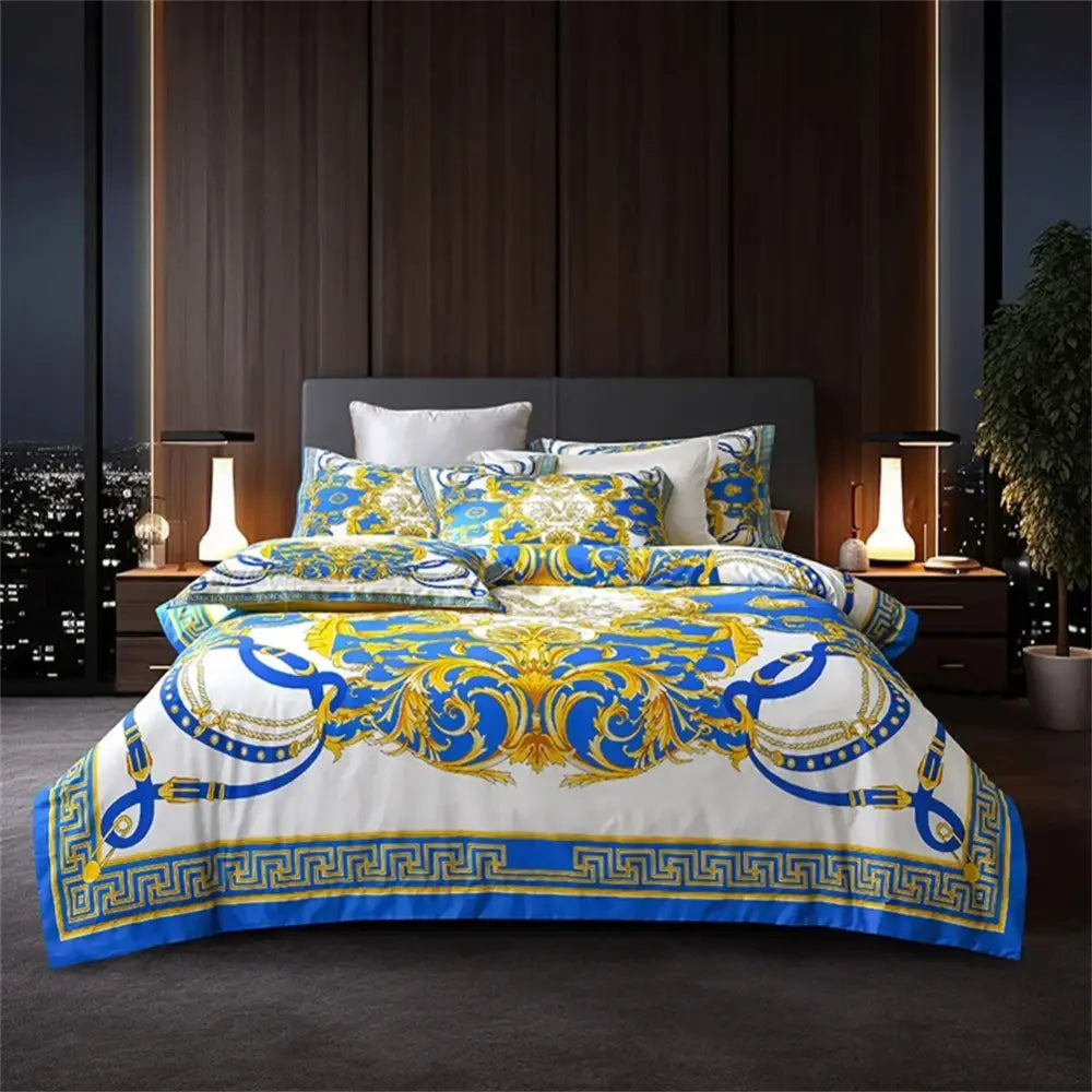 Navy Gold Egyptian Bedding