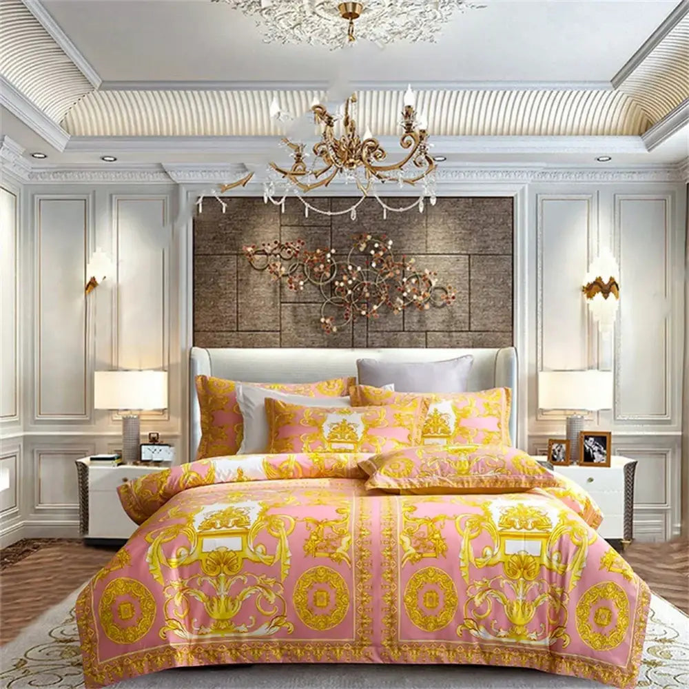 Navy Gold Egyptian Bedding