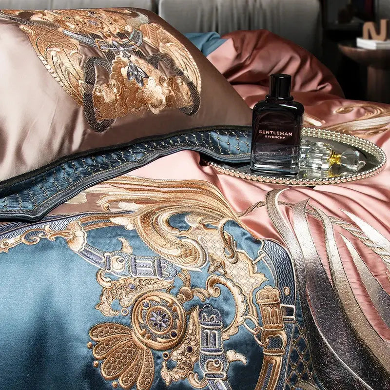 Teal Baroque 1500TC Egyptian Cotton Bedding