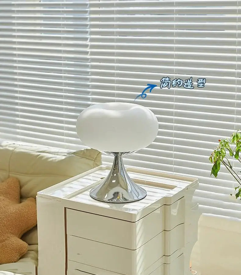 Chrome Base Glass Lamp