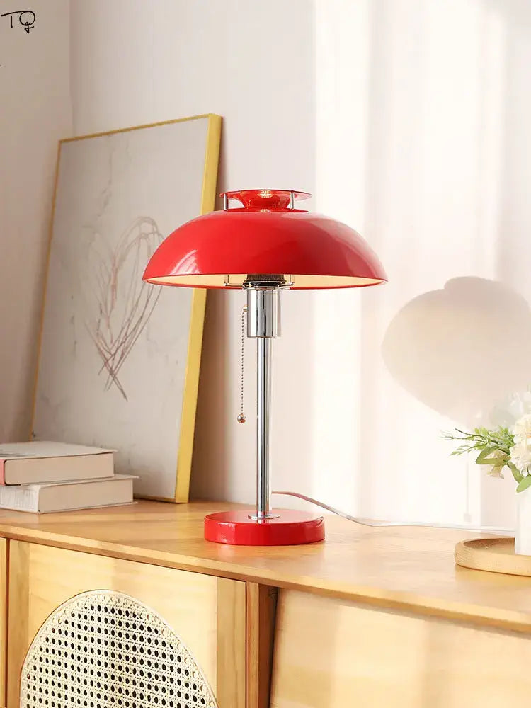 Red Bauhaus LED Table Lamp Bedroom