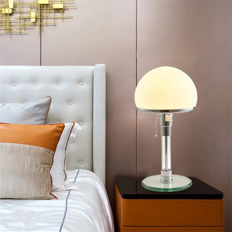 White Glass Bauhaus Lamp