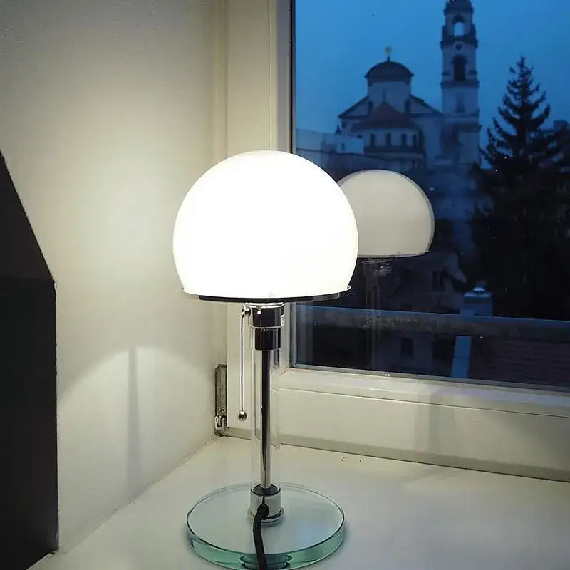 White Glass Bauhaus Lamp