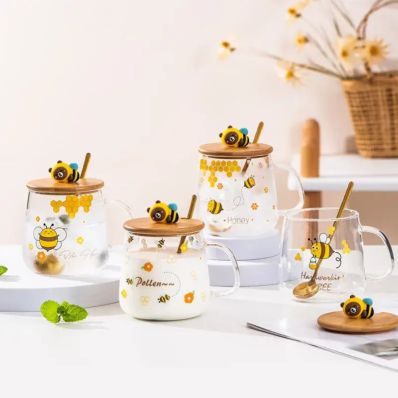 Glass Bee Coffee Mug