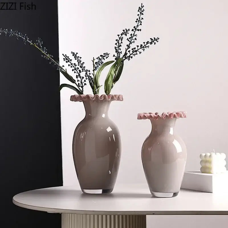 Pink Beige Ceramic Vases