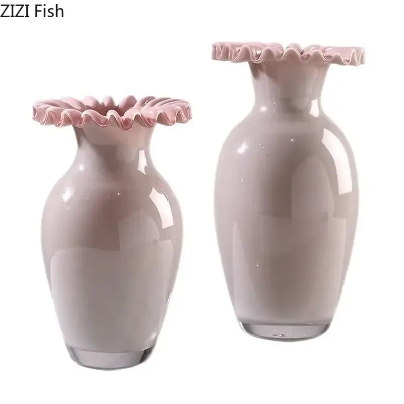 Pink Beige Ceramic Vases