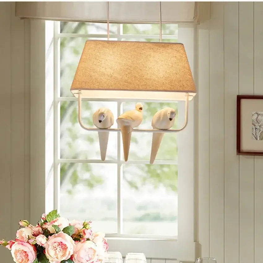 Beige Bird Pendant Light