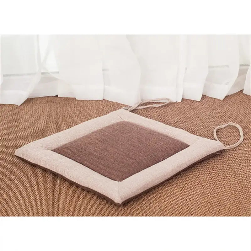 Beige Linen Chair Cushion