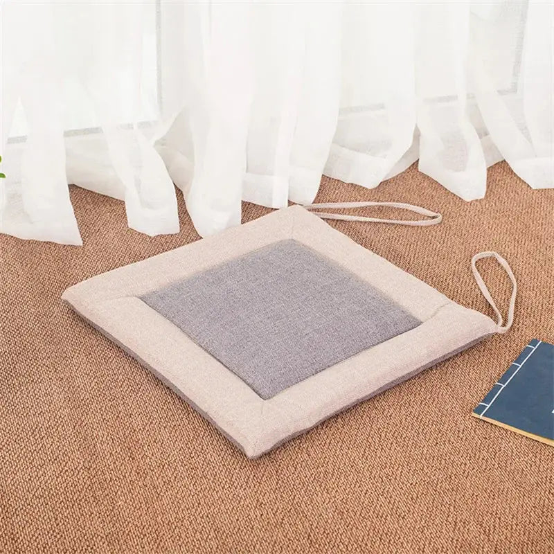 Beige Linen Chair Cushion