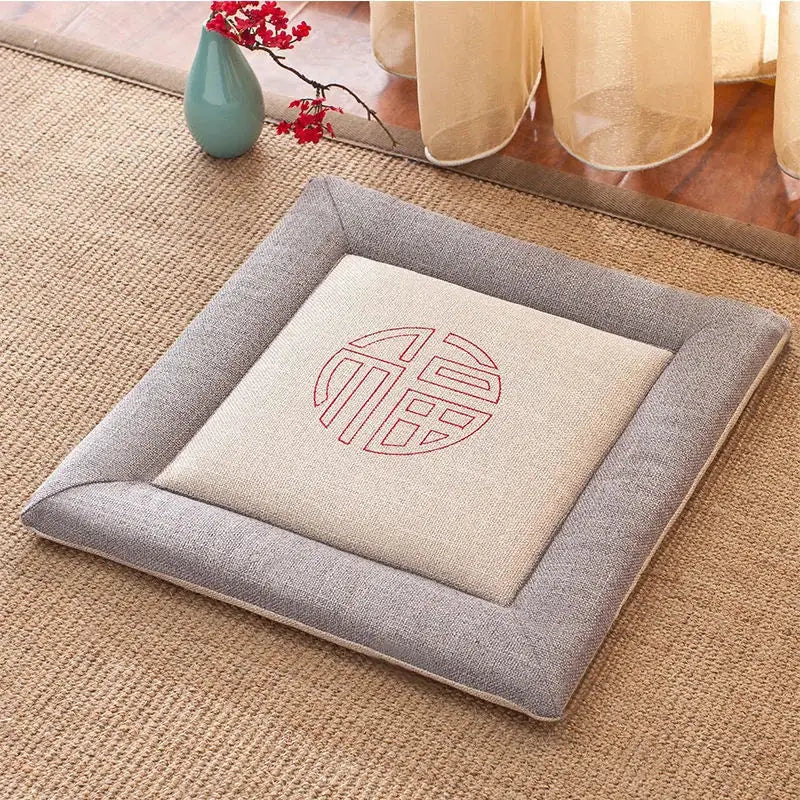 Beige Linen Chair Cushion