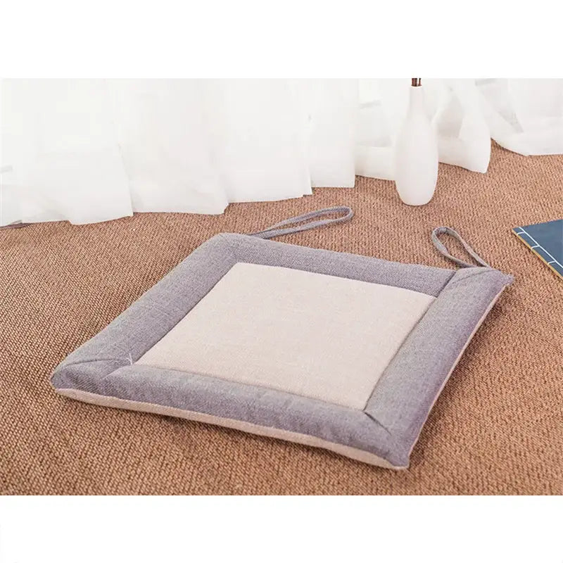 Beige Linen Chair Cushion