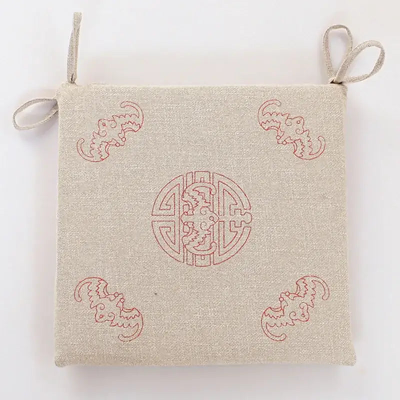 Beige Linen Chair Cushion