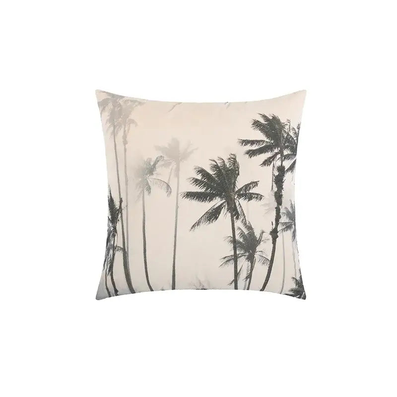 Beige Jungle Velvet Cushion