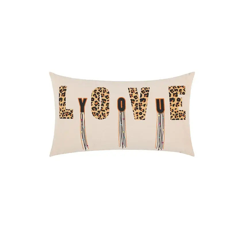 Beige Jungle Velvet Cushion