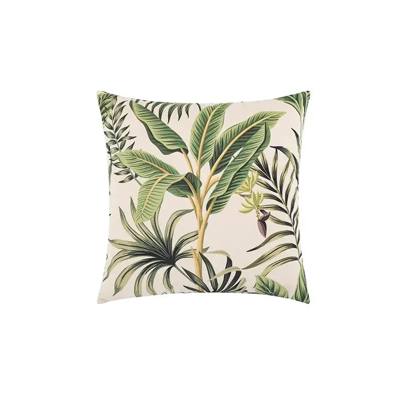 Beige Jungle Velvet Cushion