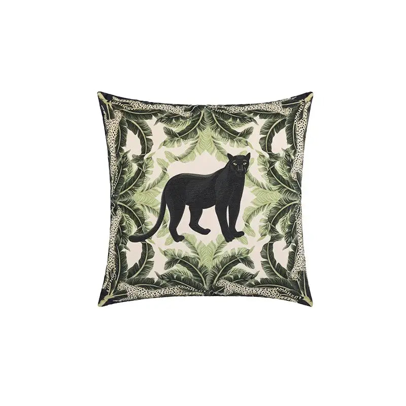 Beige Jungle Velvet Cushion