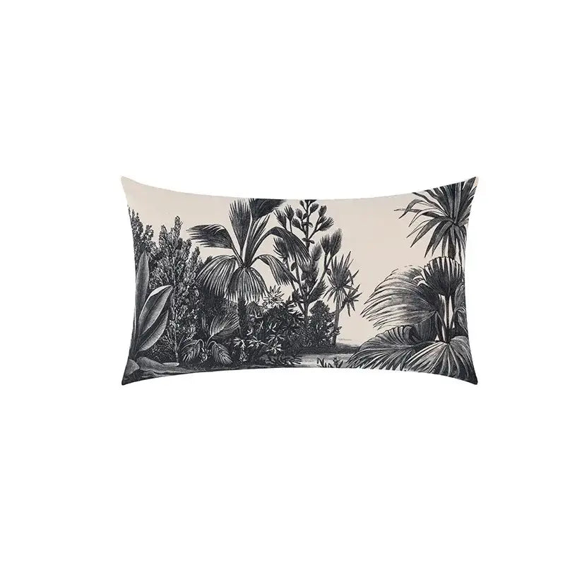 Beige Jungle Velvet Cushion