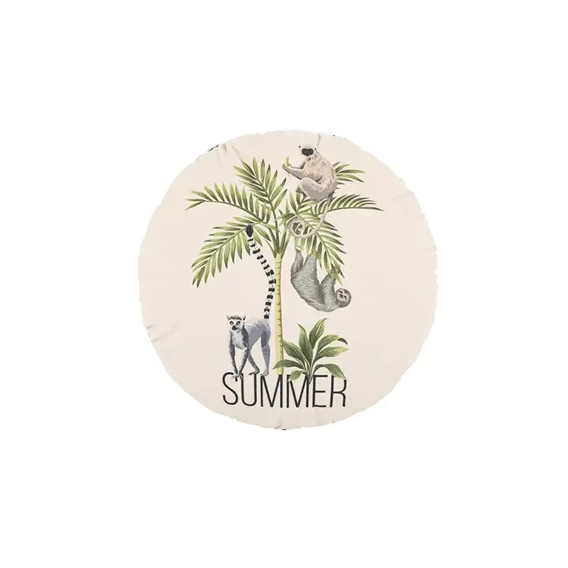 Beige Jungle Velvet Cushion