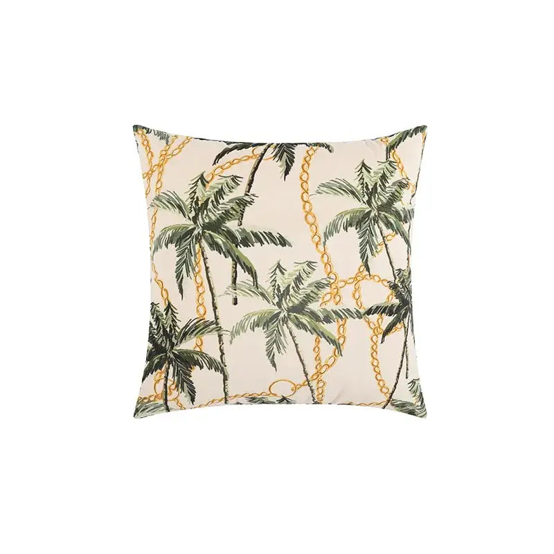 Beige Jungle Velvet Cushion