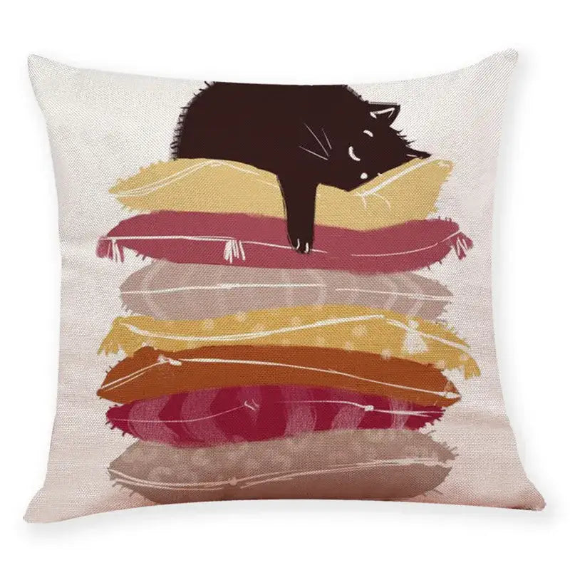 Beige Linen Cat Pillow