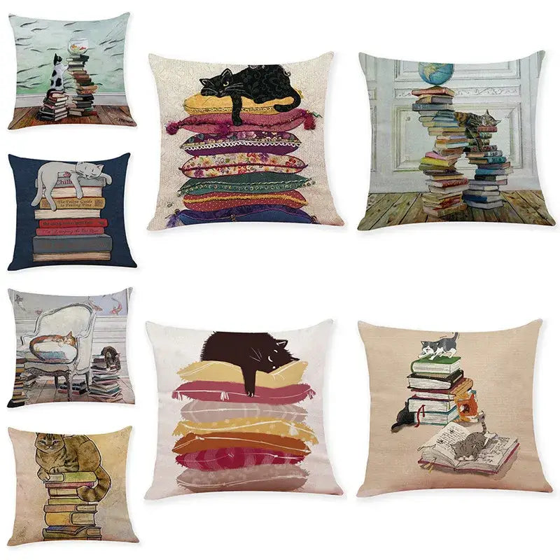 Beige Linen Cat Pillow