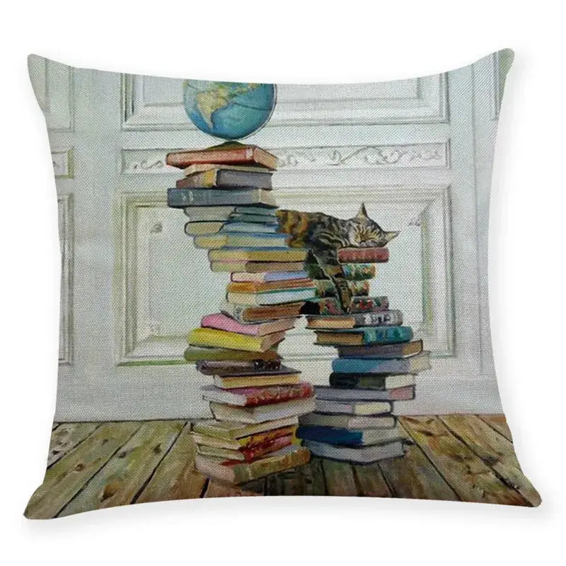 Beige Linen Cat Pillow