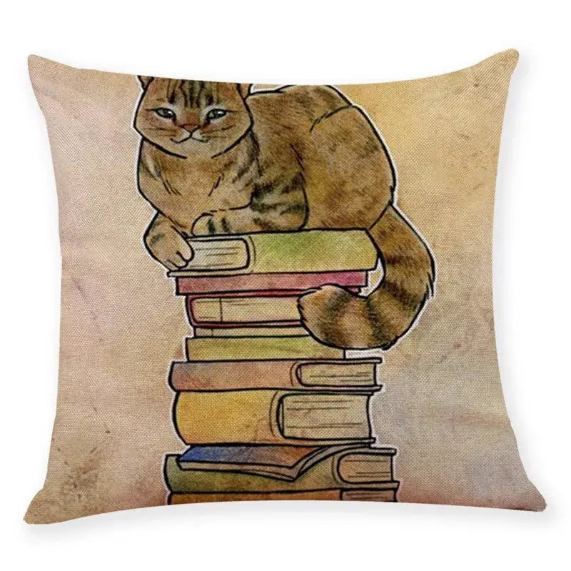 Beige Linen Cat Pillow