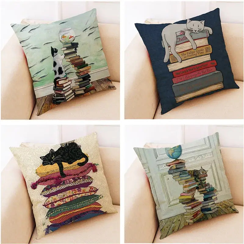 Beige Linen Cat Pillow