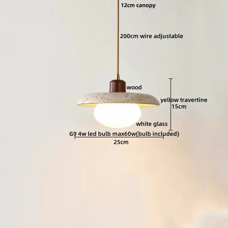 Travertine Globe Pendant Light