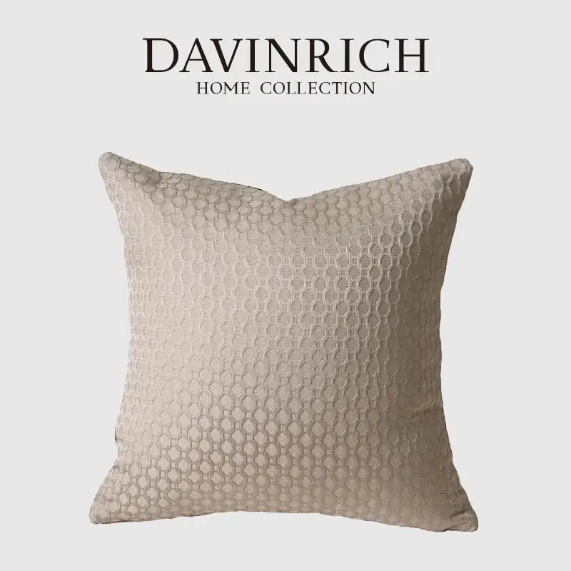 Beige Geometric Cushion Cover