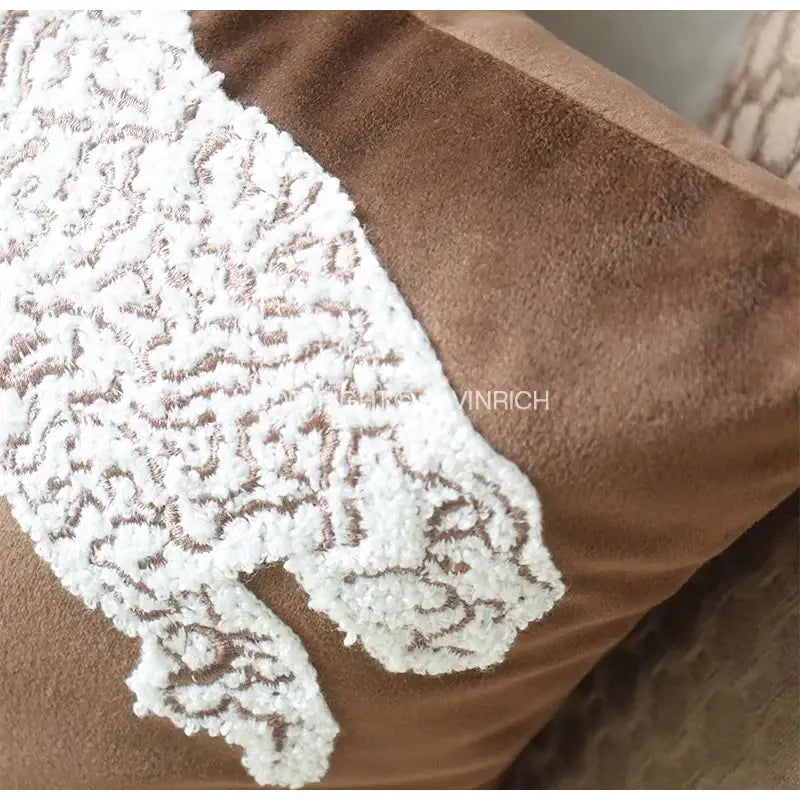 Beige Geometric Cushion Cover