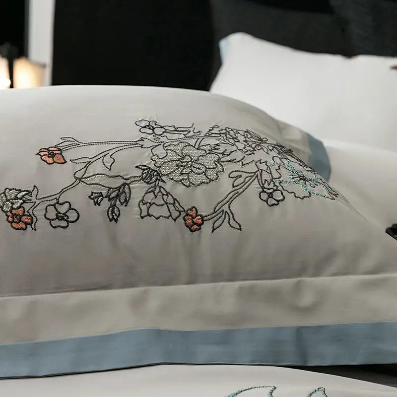 Beige Horse Embroidery Bedding