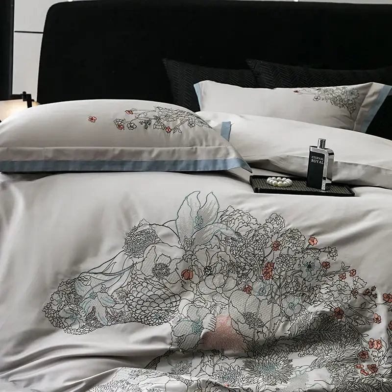 Beige Horse Embroidery Bedding