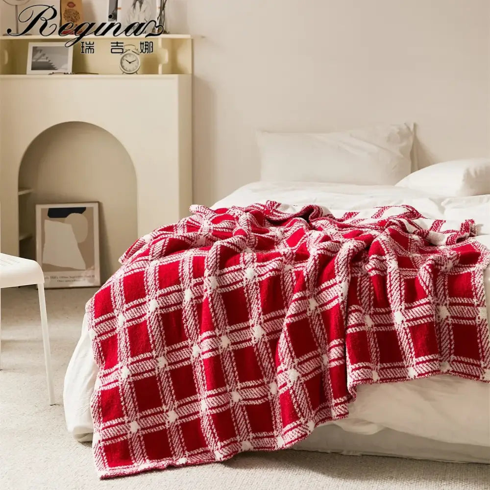 Beige Stripe Microfiber Blanket