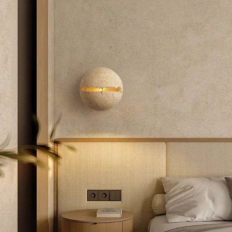 Travertine Oval Wall Lamp