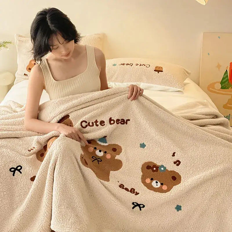 Teddy Fleece Bed Blanket