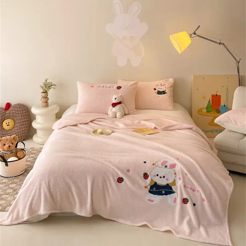 Teddy Fleece Bed Blanket