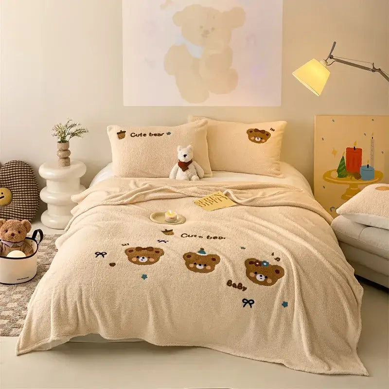 Teddy Fleece Bed Blanket