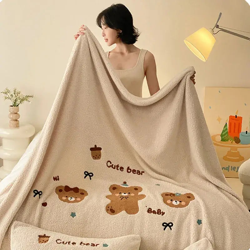 Teddy Fleece Bed Blanket