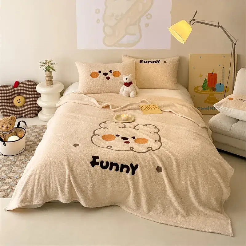 Teddy Fleece Bed Blanket
