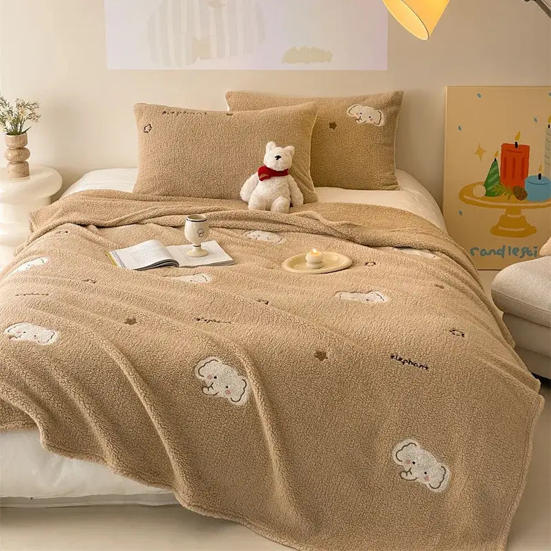 Teddy Fleece Bed Blanket