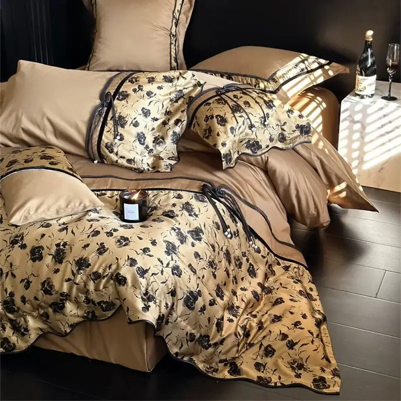 Floral Satin Cotton Bedding Set