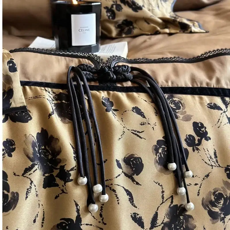 Floral Satin Cotton Bedding Set