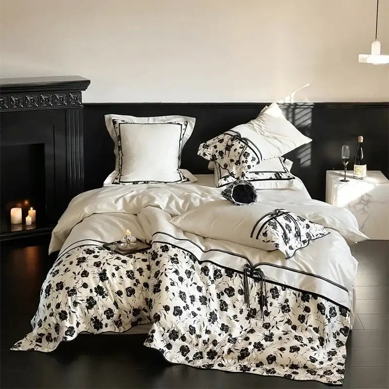 Floral Satin Cotton Bedding Set