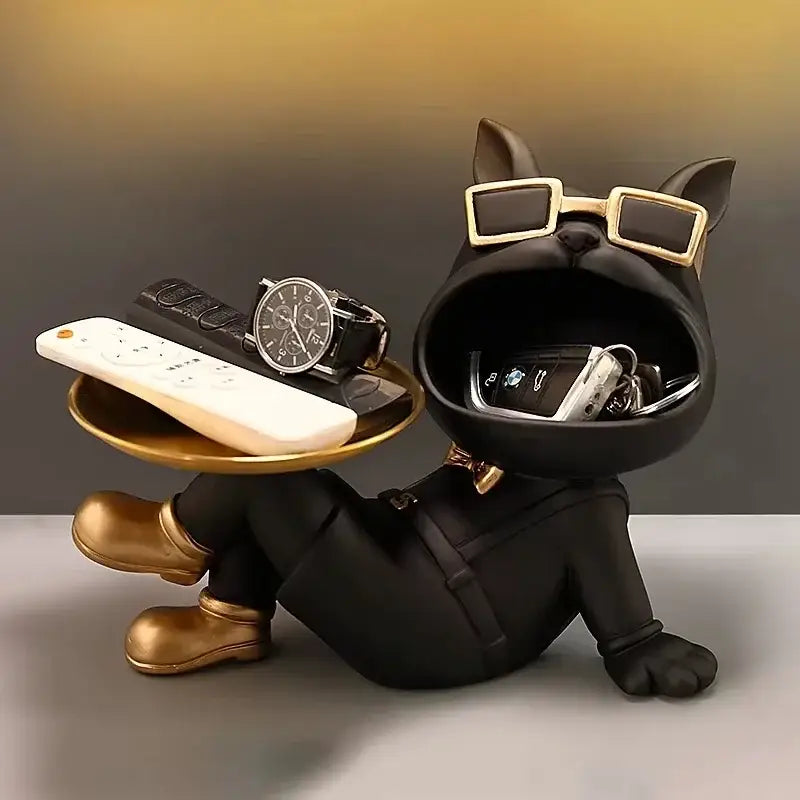 Beige French Bulldog Statue