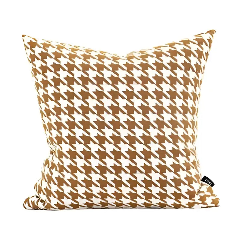 Beige Geometric Jacquard Cushion
