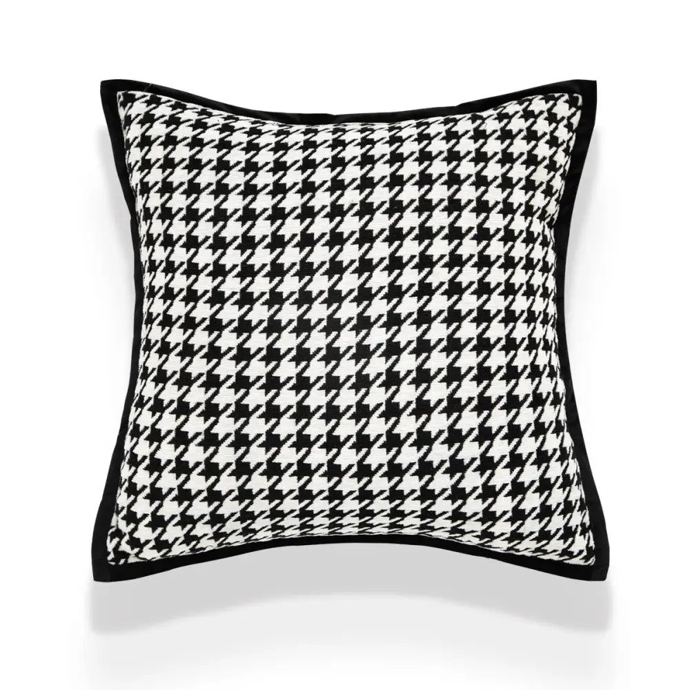 Beige Geometric Jacquard Cushion