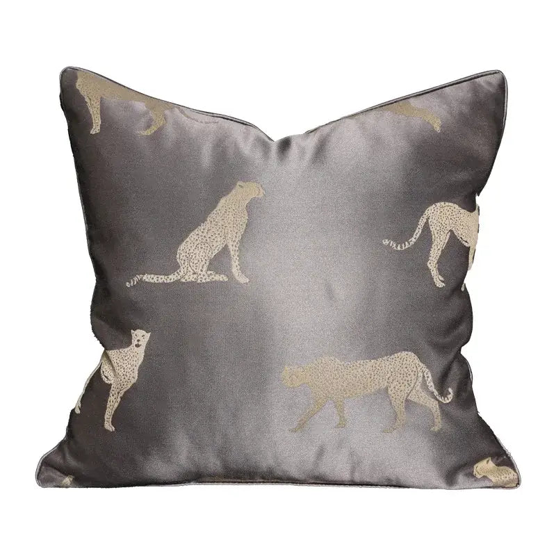 Beige Geometric Jacquard Cushion