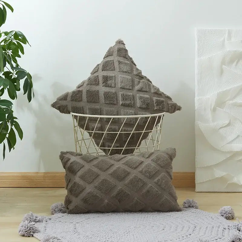 Gray Geometric Cushion Cover
